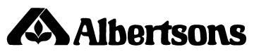 Albertsons logo featuring a stylized A with a leaf inside, followed by the word Albertsons in bold, black letters.
