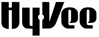 Black and white logo displaying the word “Hy-Vee” in bold, stylized letters with the letter “H” featuring a distinctive dot in the center.