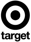 Black Target logo featuring a bold black circle with a smaller filled circle inside, resembling a bullseye, above the word target in lowercase black letters on a white background.